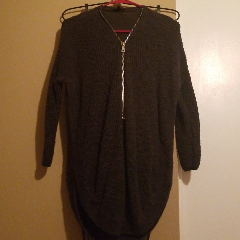 Grey express zip up sweater